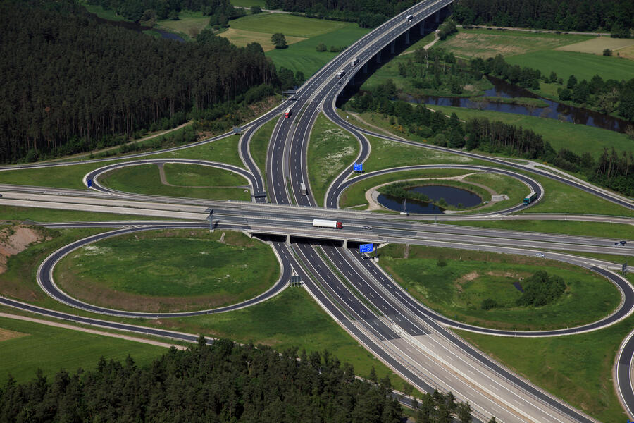 Autobahnkreuz Oberpf&auml;lzer A 93 - A 6: M&uuml;nchen Hof; N&uuml;rnberg - Prag