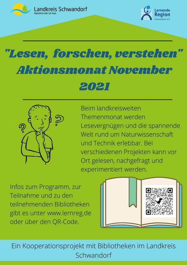 »Lesen, Forschen, Verstehen« - Aktionsmonat von Lernender Region und Bibliotheken im Landkreis Schwandorf startet
