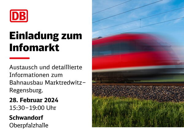 DB-Infomarkt zum Bahnausbau Marktredwitz-Regensburg