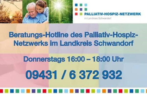 Beratungs-Hotline des Palliativ-Hospiz-Netzwerks: Donnerstag, 16 bis 18 Uhr, 09431 / 6 372 932

Blaue Schrift auf bunten Rechtecken