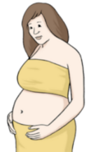 Das Bild zeigt eine schwangere Frau.