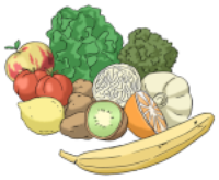 Das Bild zeigt Obst und Gem&uuml;se