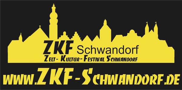 Auf schwarzem Hintergrund sieht man die in Gelb die Silhouette einer Stadt mit schwarzer Schrift